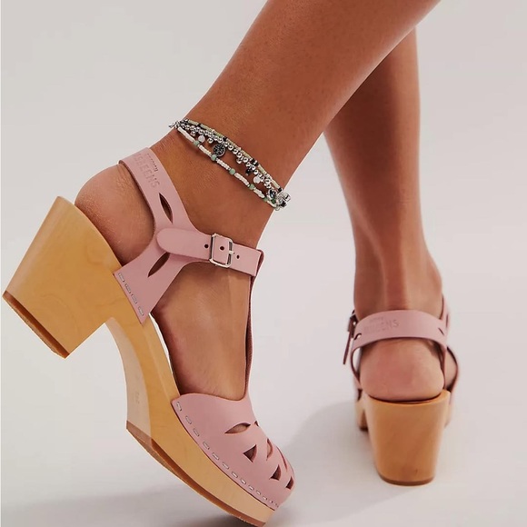 Anthropologie Swedish Hasbeens NWT Lacy Clog Sandal Pale Pink Best Classic 🌸❤️🌈 - Picture 8 of 13